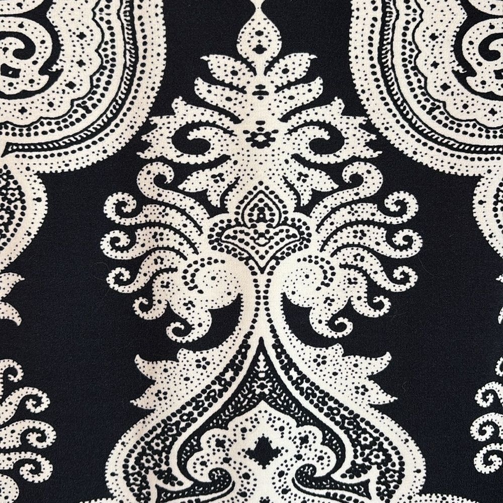 J. McLaughlin Women Elegant Black and Cream Patterned Dress Catalina cloth small - Picture 4 of 11